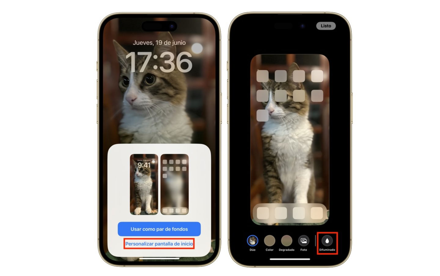 Configurar fondo de pantalla en iOS