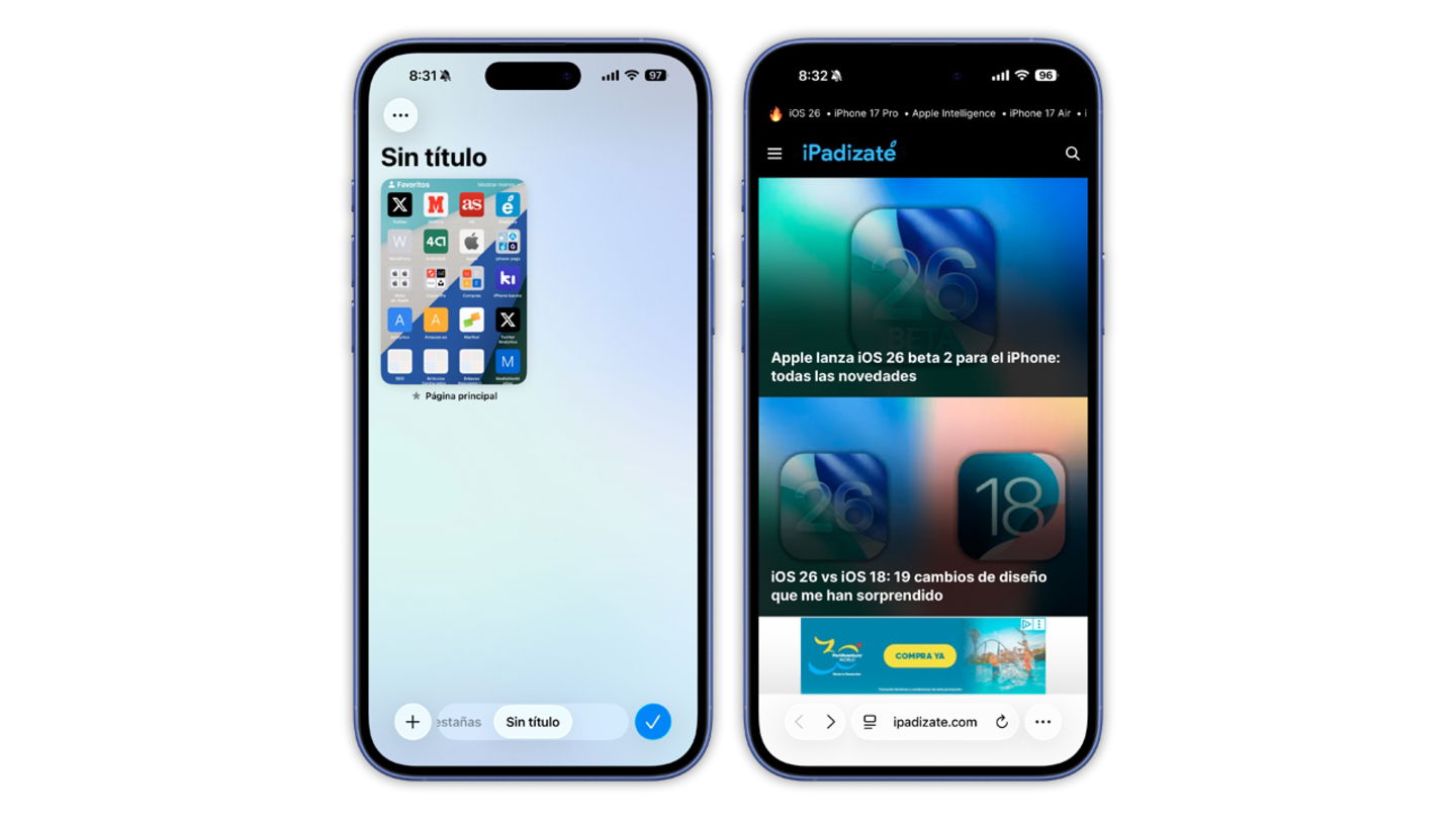 Safari en iOS 26