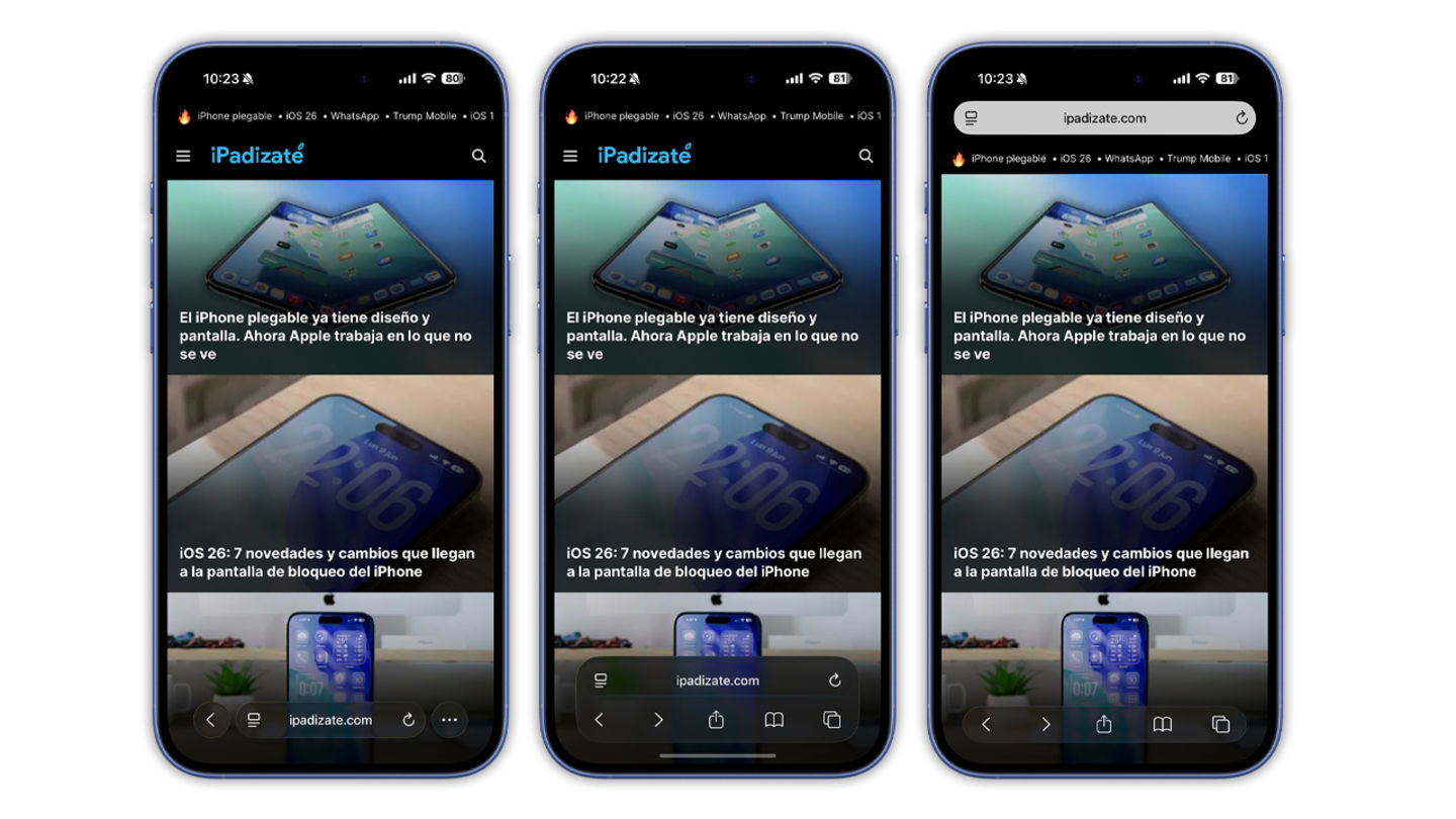 capturas de pantalla de iOS 26
