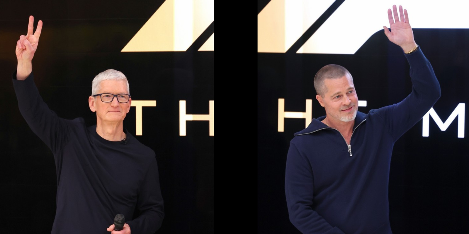 Brad Pitt y Tim Cook visitan la icónica tienda de la Quinta Avenida antes del estreno de "F1: la película"