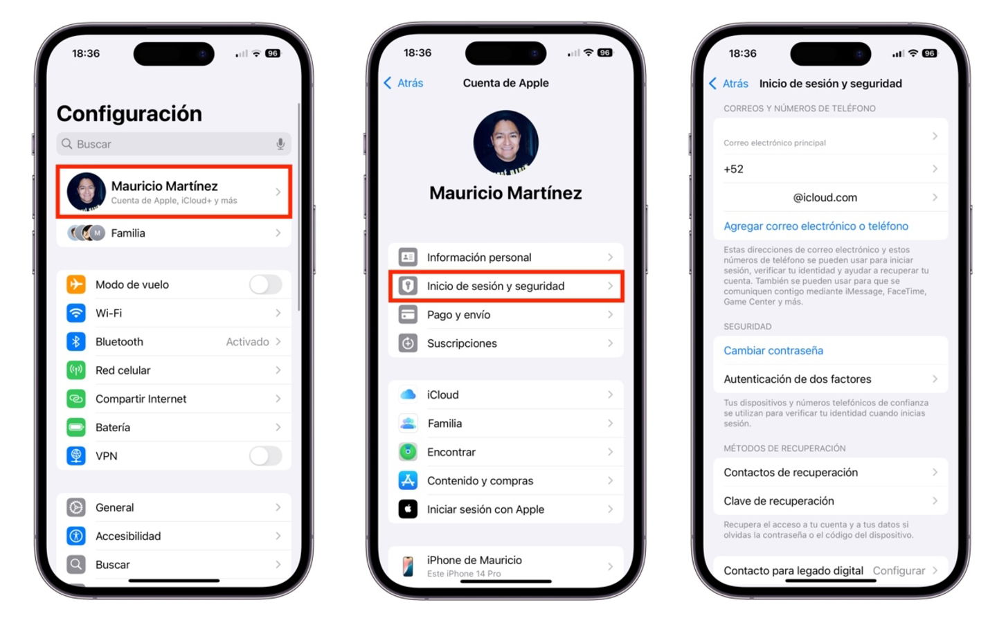 Ajustes en iPhone