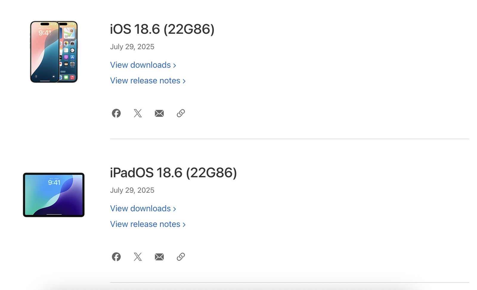 iOS 18.6 y iPadOS 18.6 finales