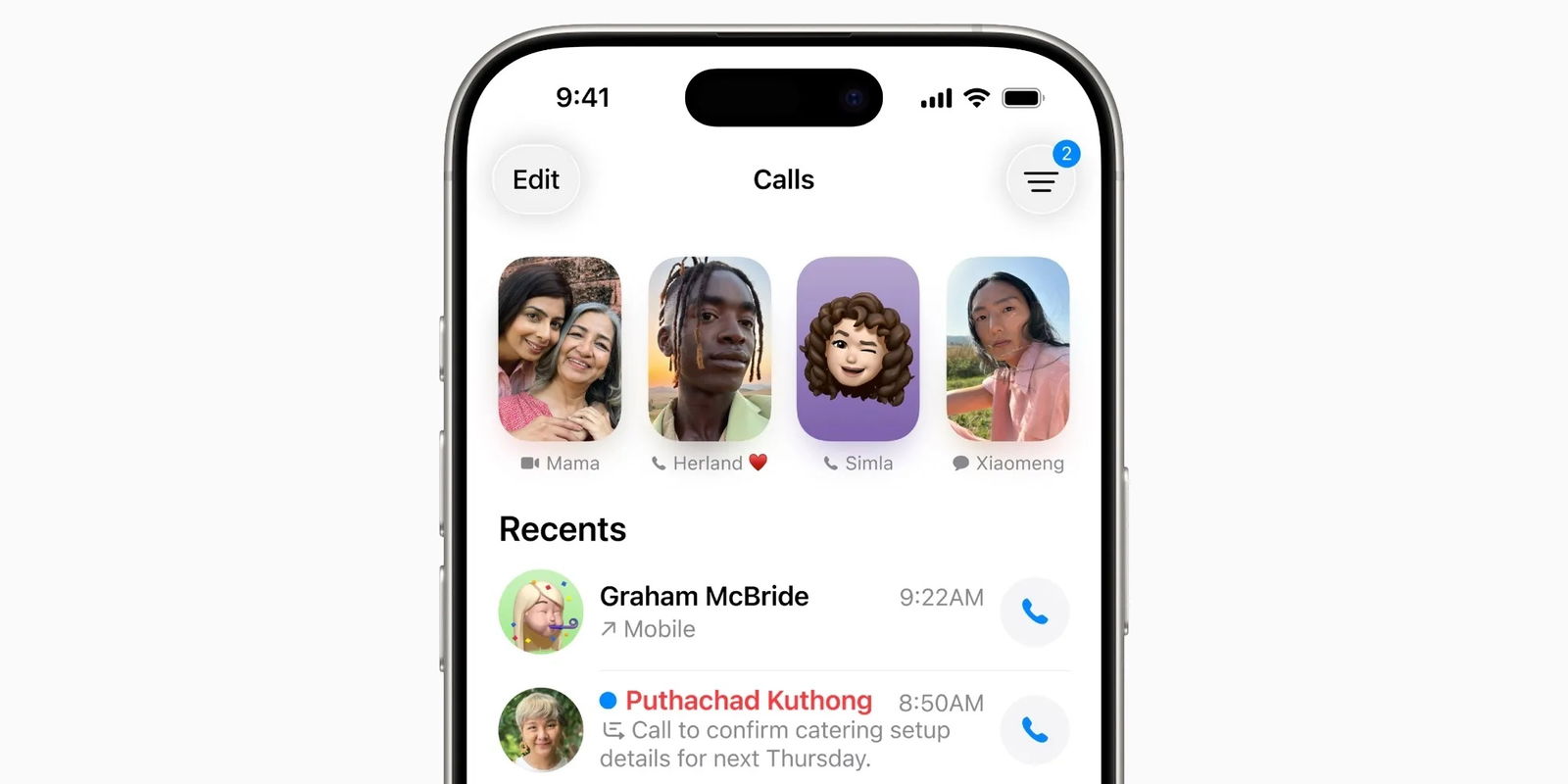 App Teléfono de iOS 26