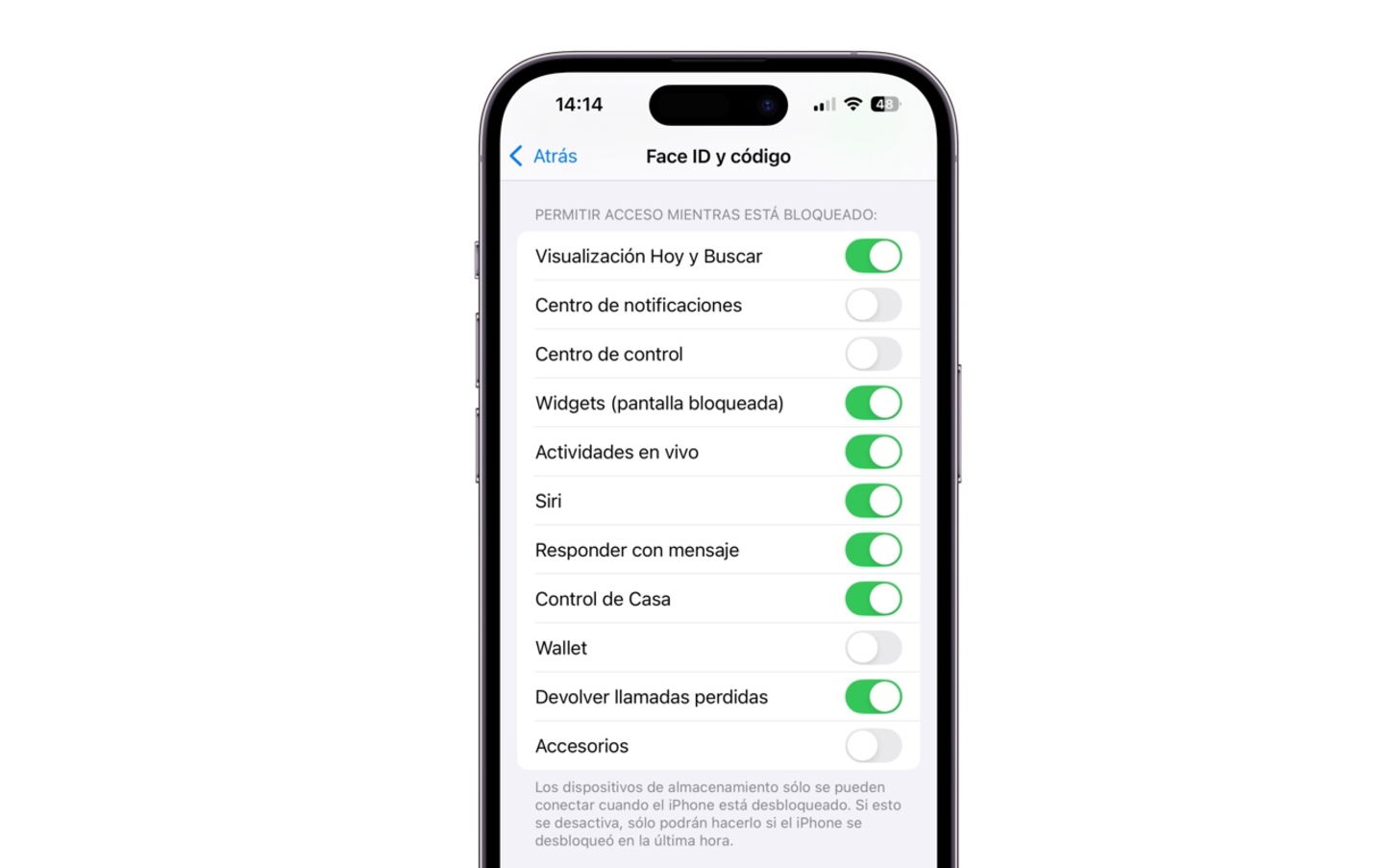 Ajustes de iOS