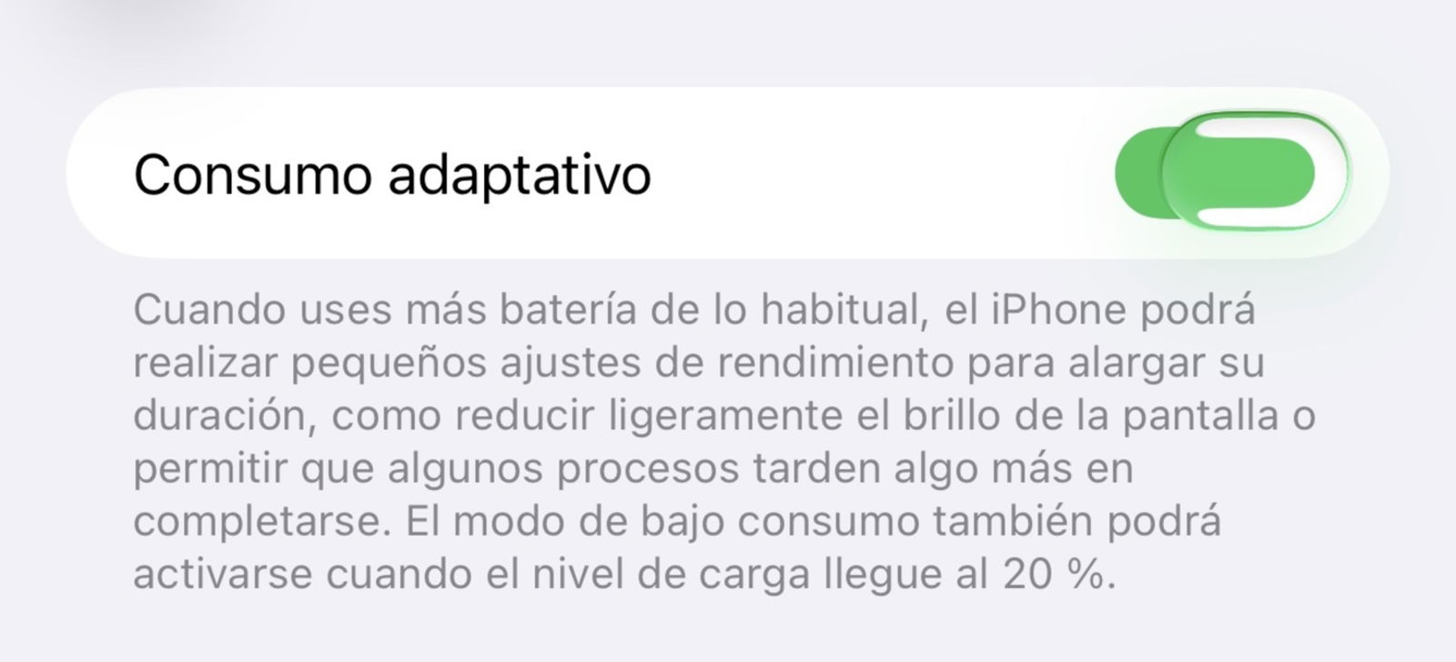 Modo de consumo adaptativo