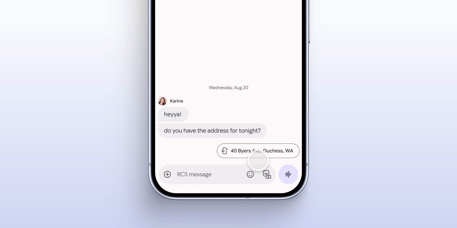 Tecnología de IA de Google en mensajes