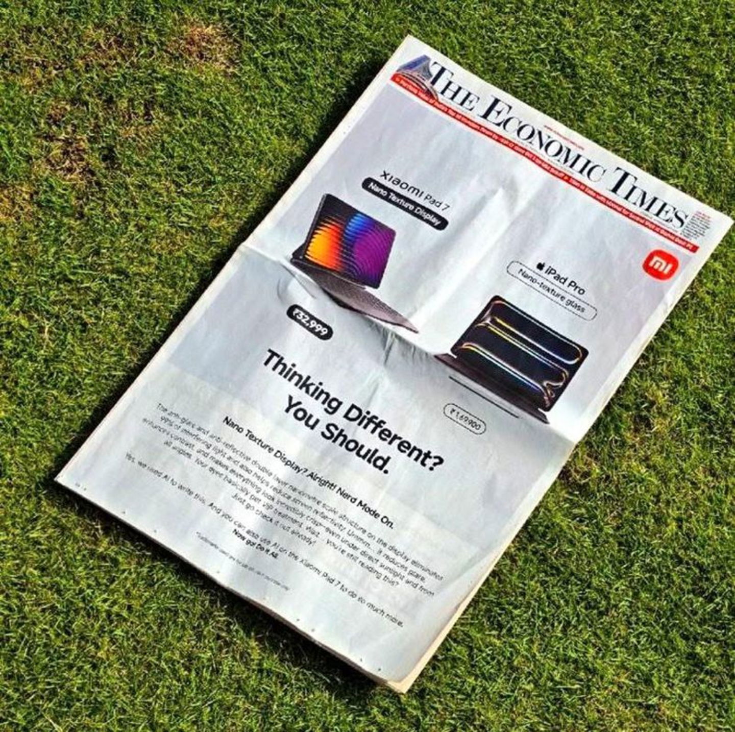 Economic Times de la India con publicidad de Xiaomi