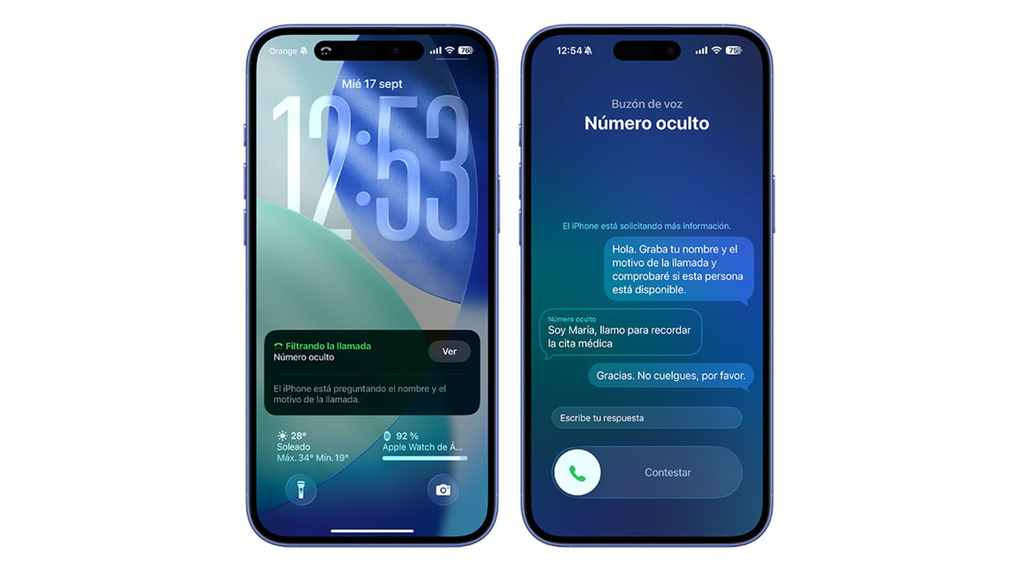 Filtro de llamadas de iOS 26