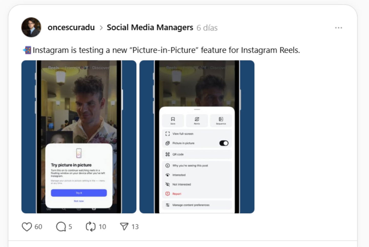 Picture-in-Picture - Instagram