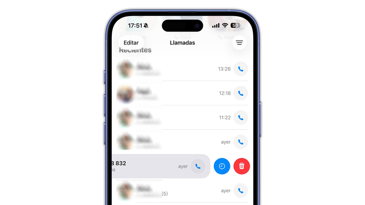 Captura de pantalla del iPhone