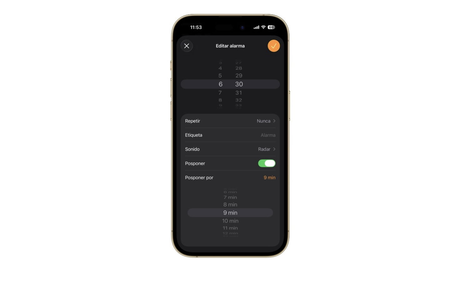 Alarmas iOS 26