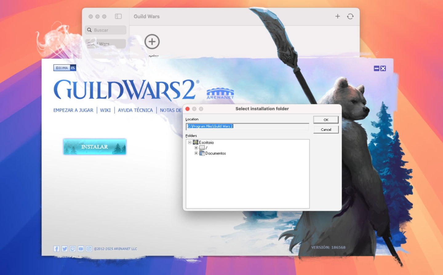 Ruta instalación Guild Wars 2