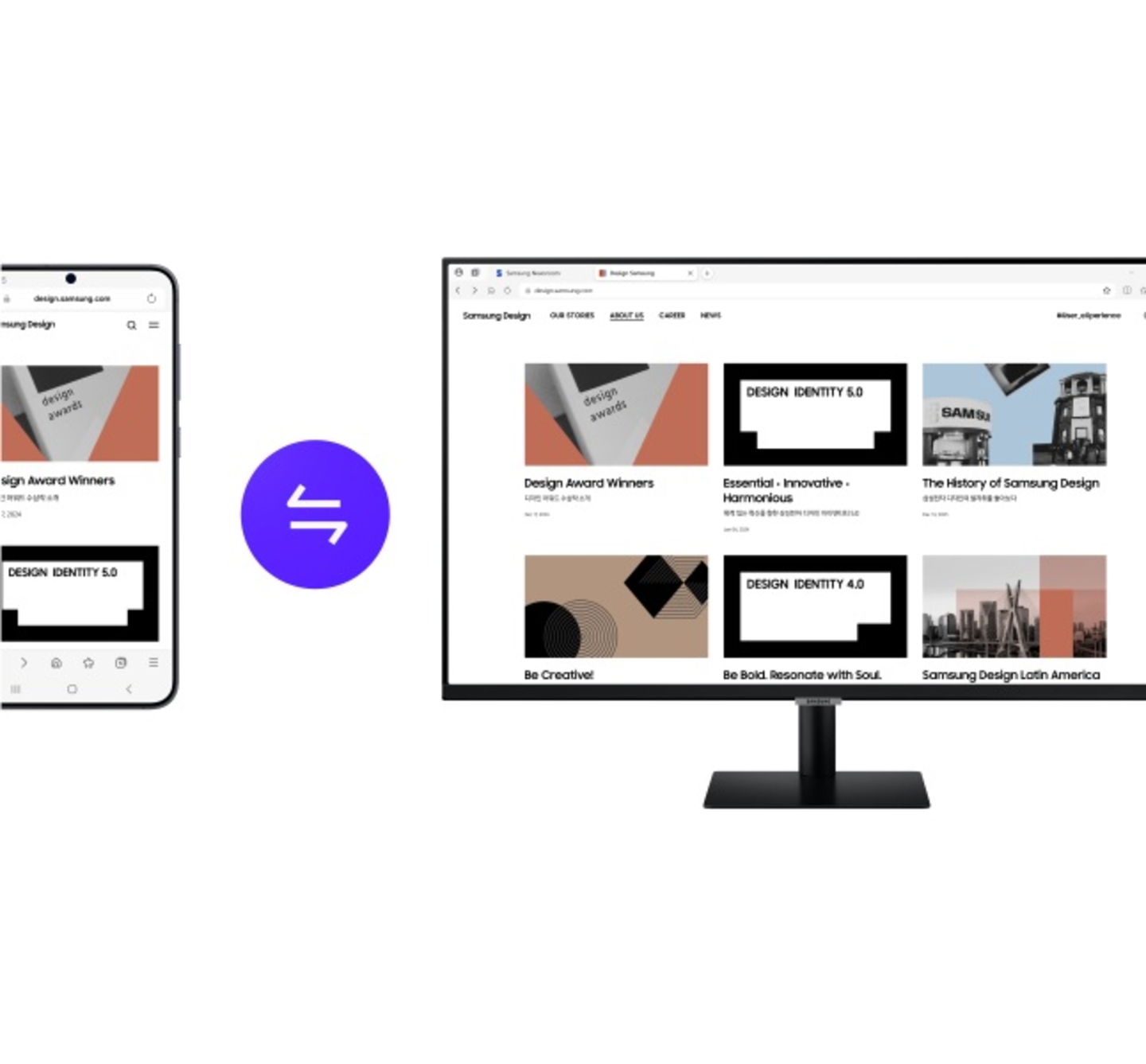 Samsung Internet en Galaxy y Windows