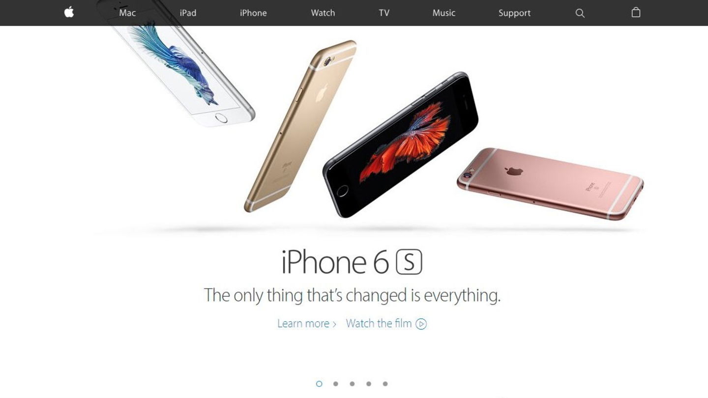 Web de Apple en 2015