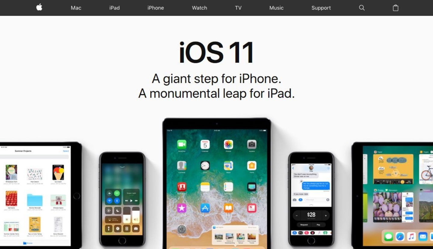 Web de Apple en 2017