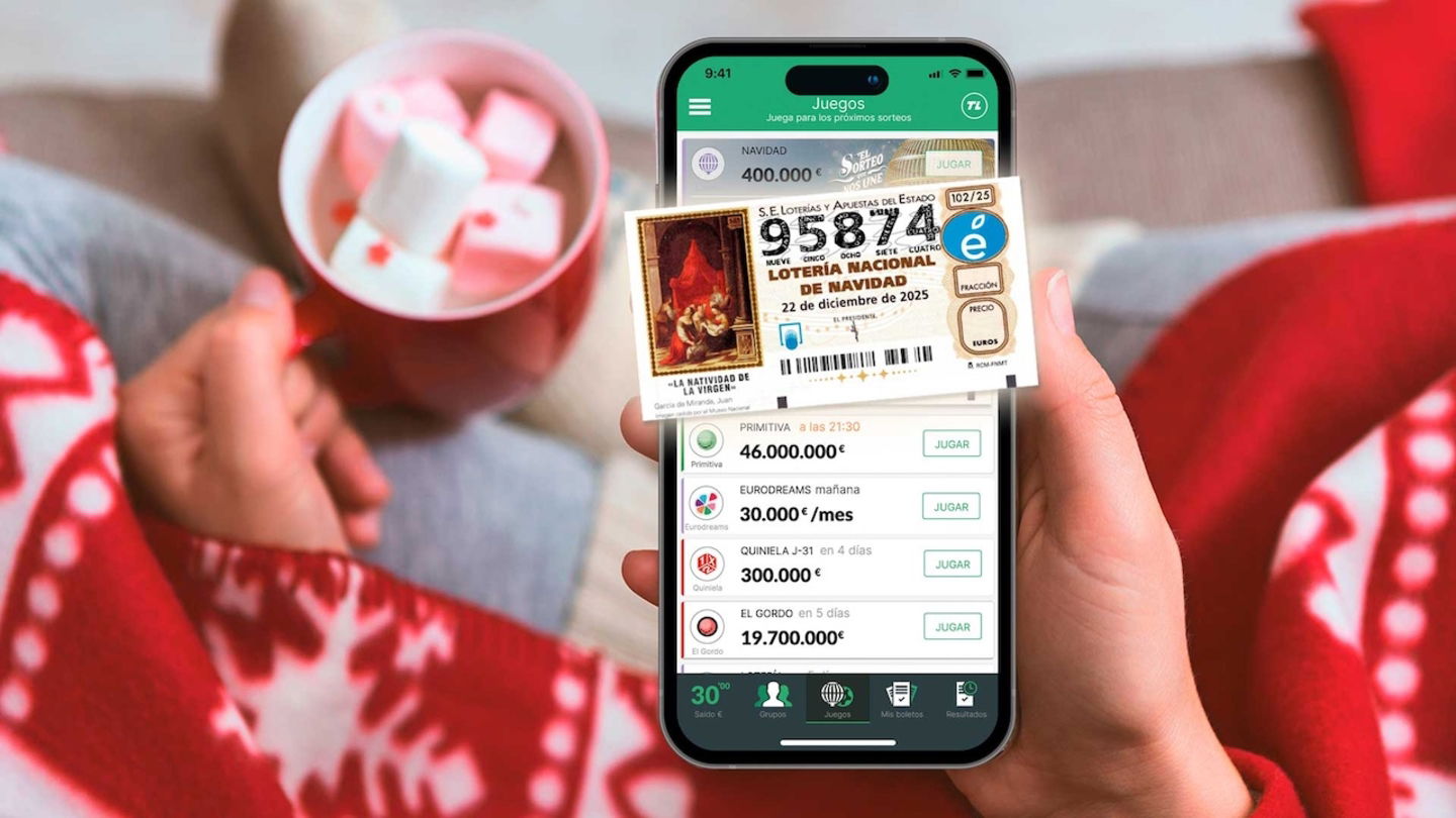 iPhone con décimo de loteria
