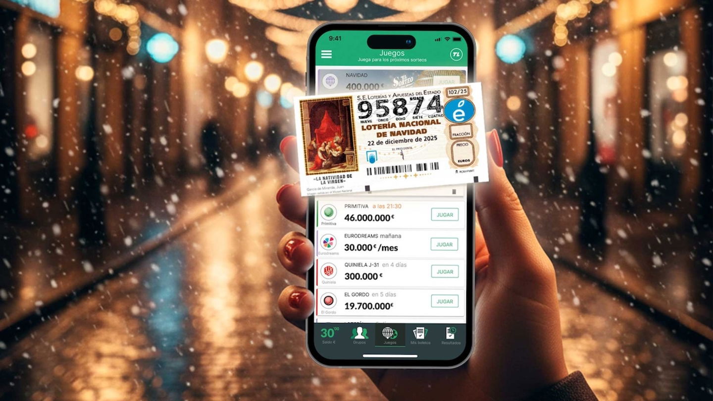 iPhone con décimo de loteria