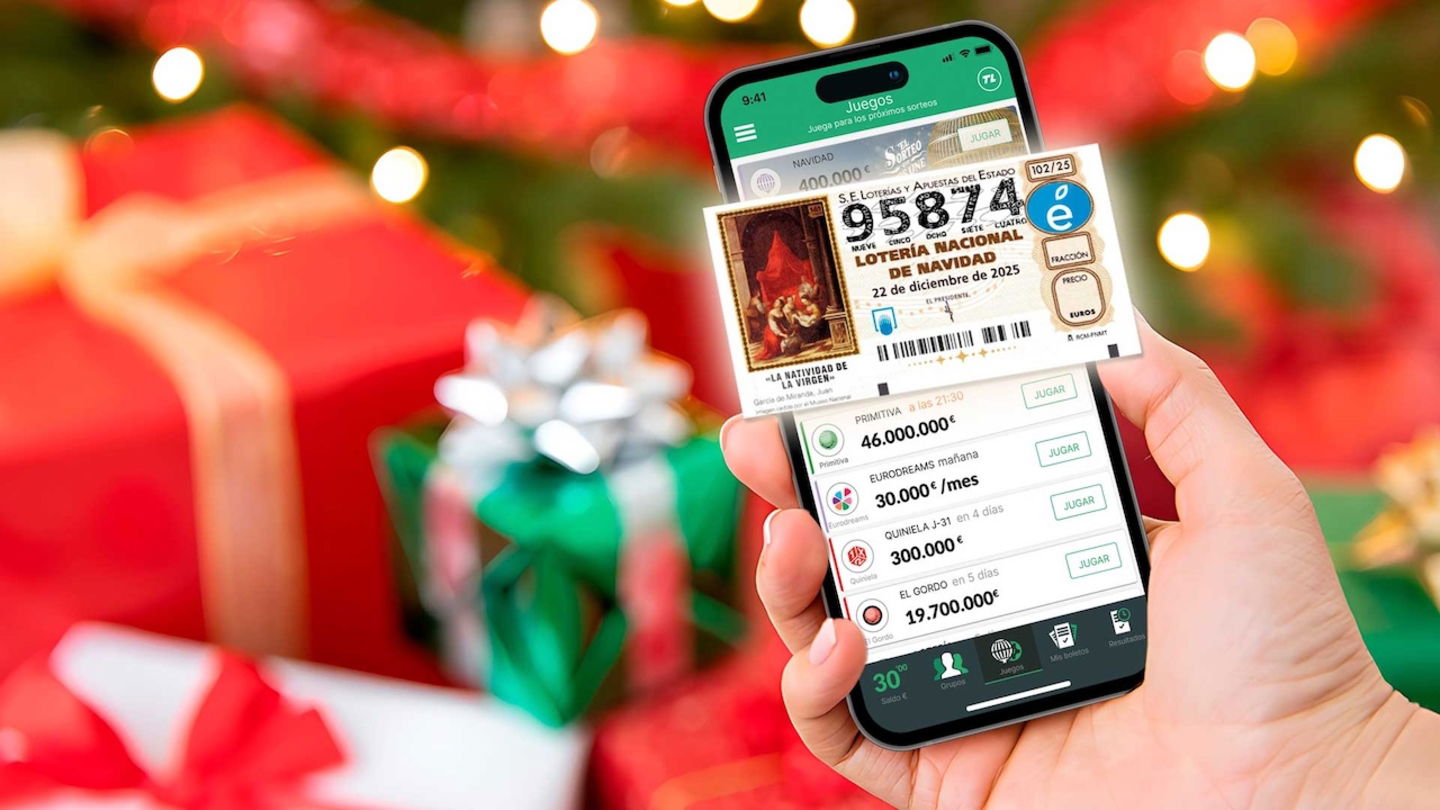 iPhone con décimo de loteria