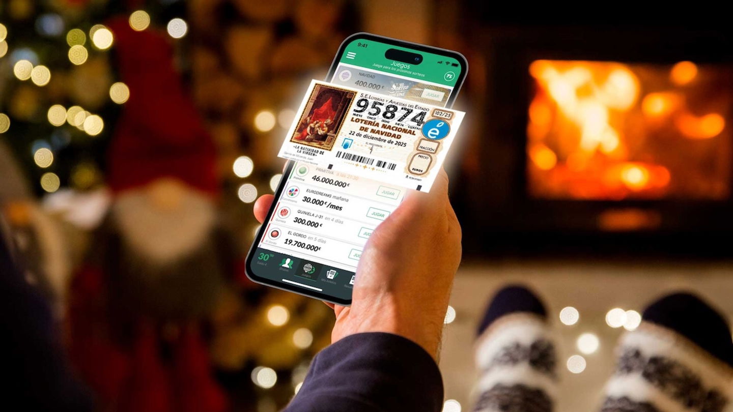 iPhone con décimo de loteria