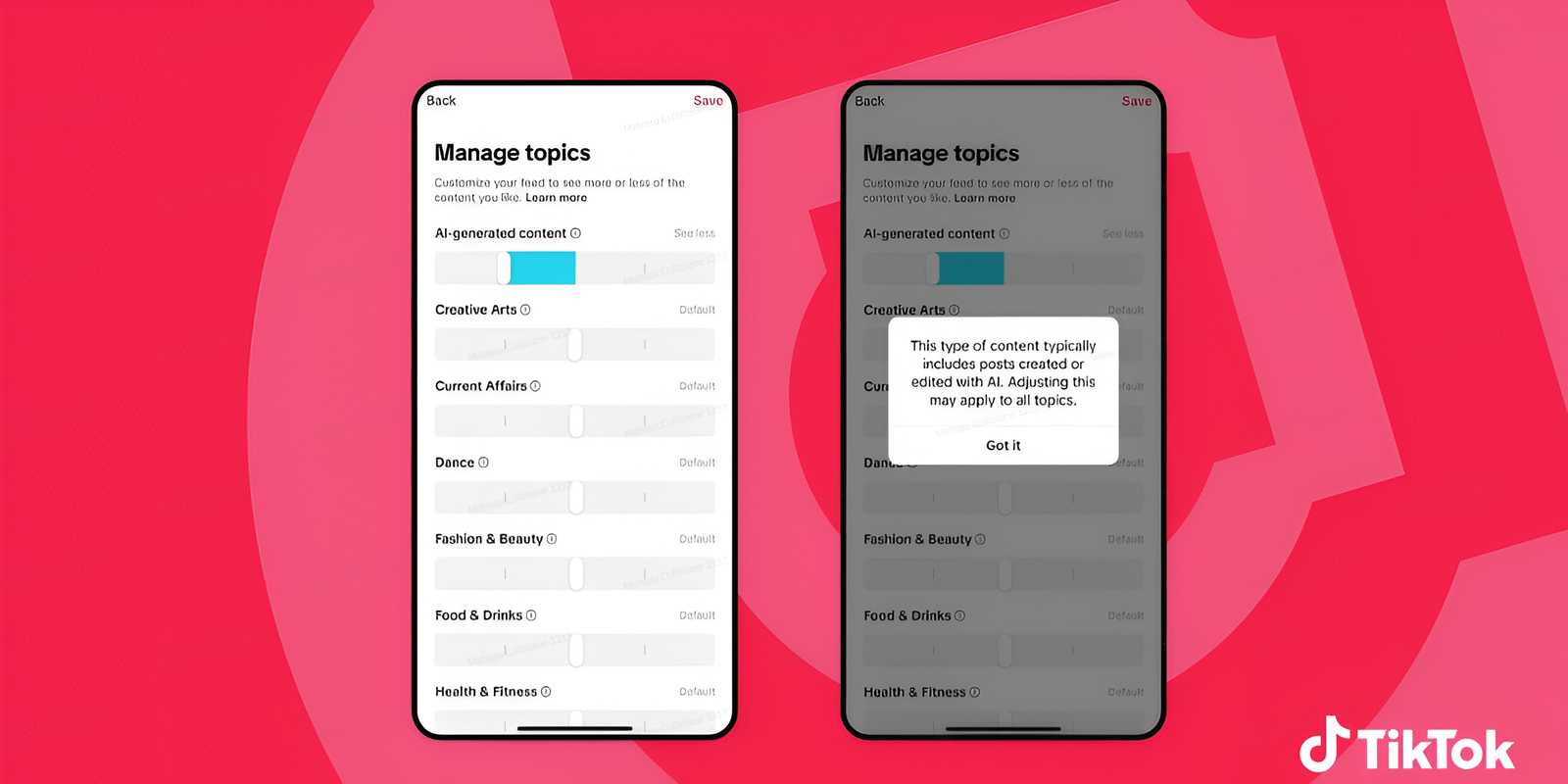TikTok te permitirá controlar cuánto contenido generado por IA quieres ver