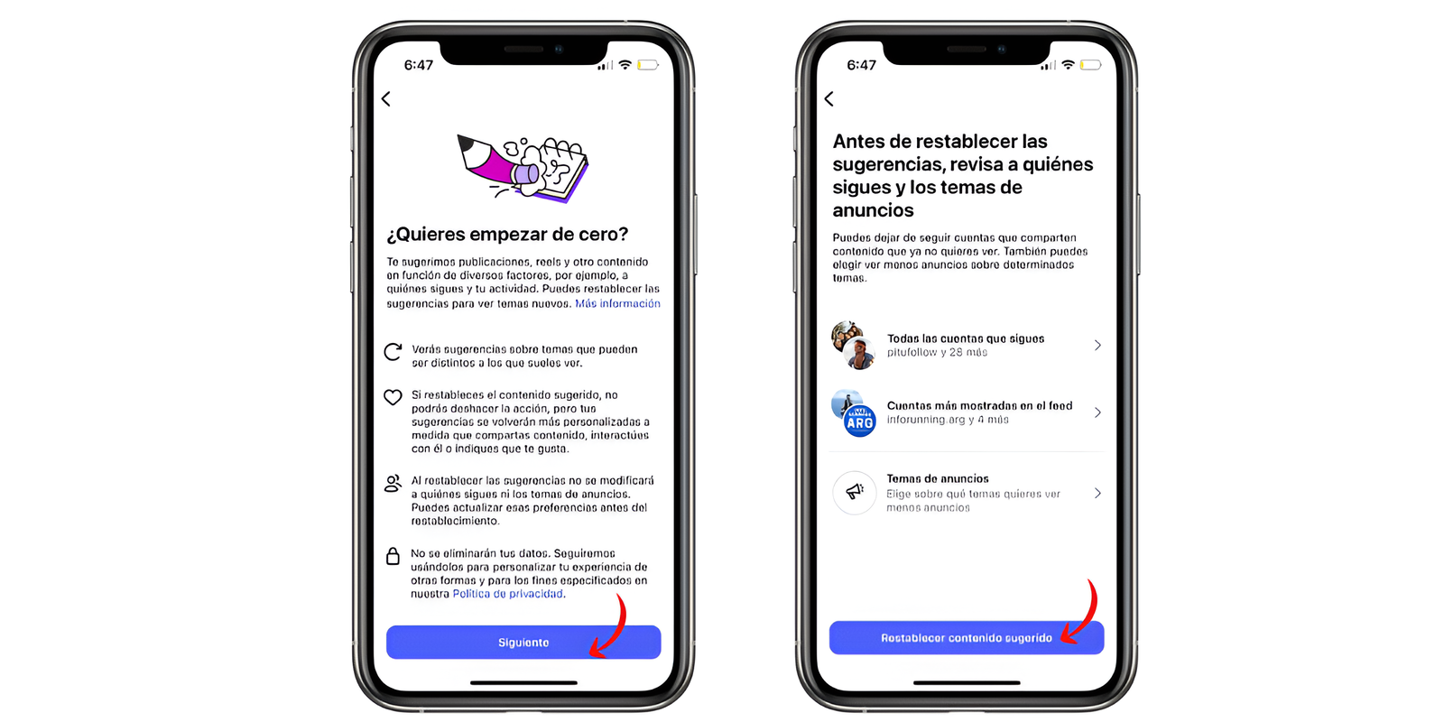 إعادة ضبط المحتوى