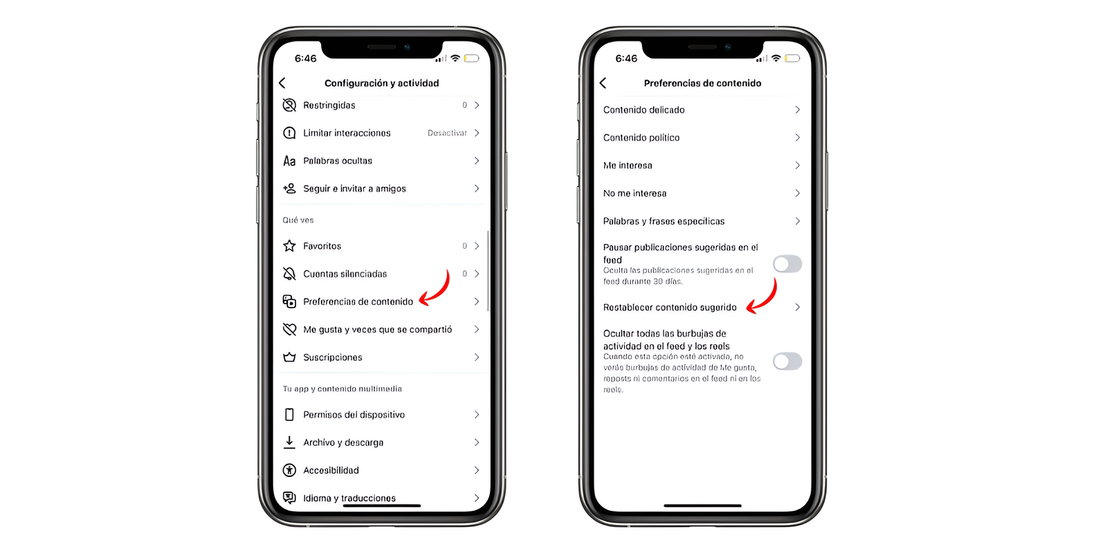 تفضيلات المحتوى
