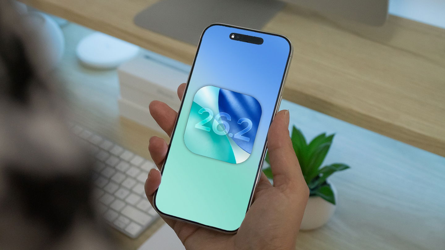 iPhone con icono de iOS 26.2