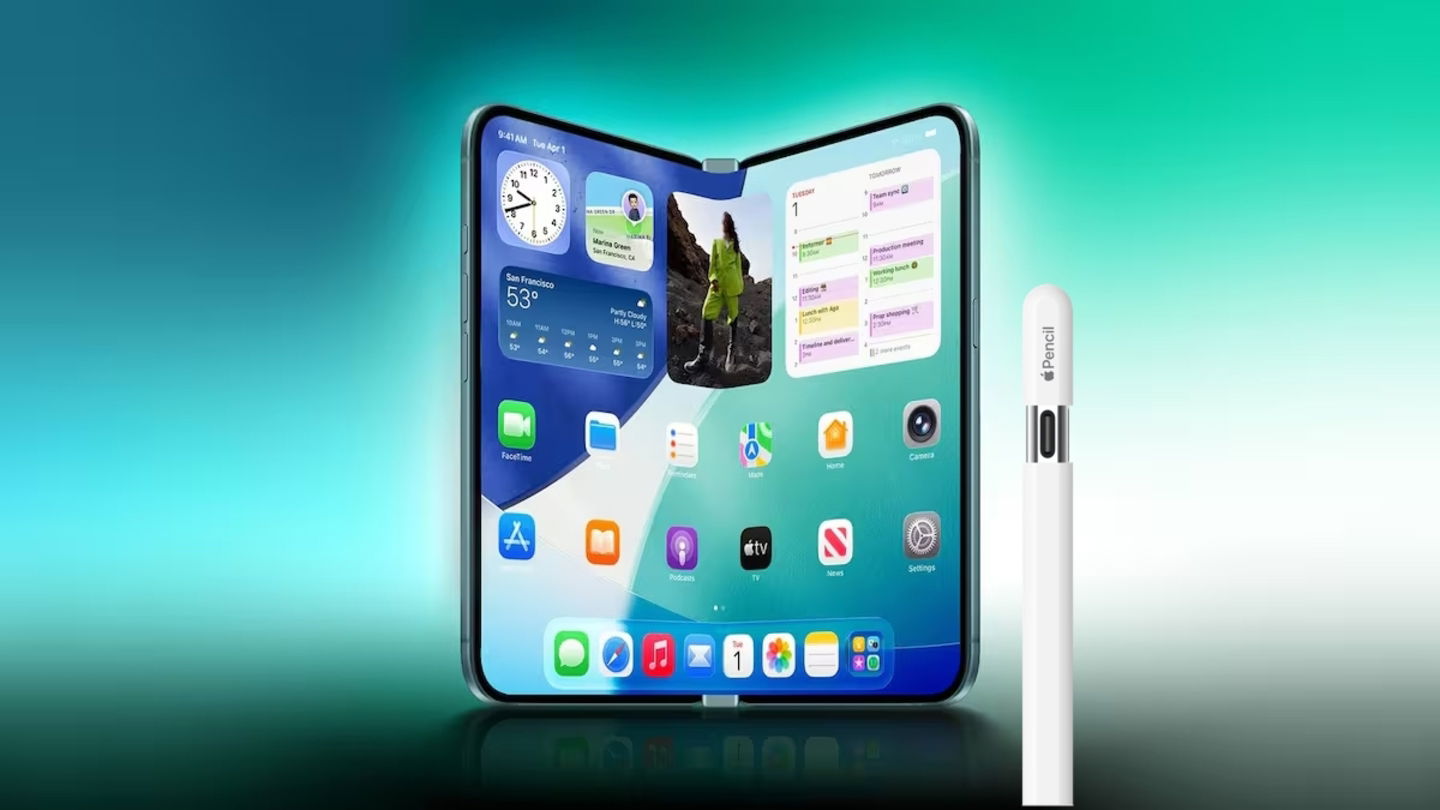 iPhone plegable con Apple Pencil