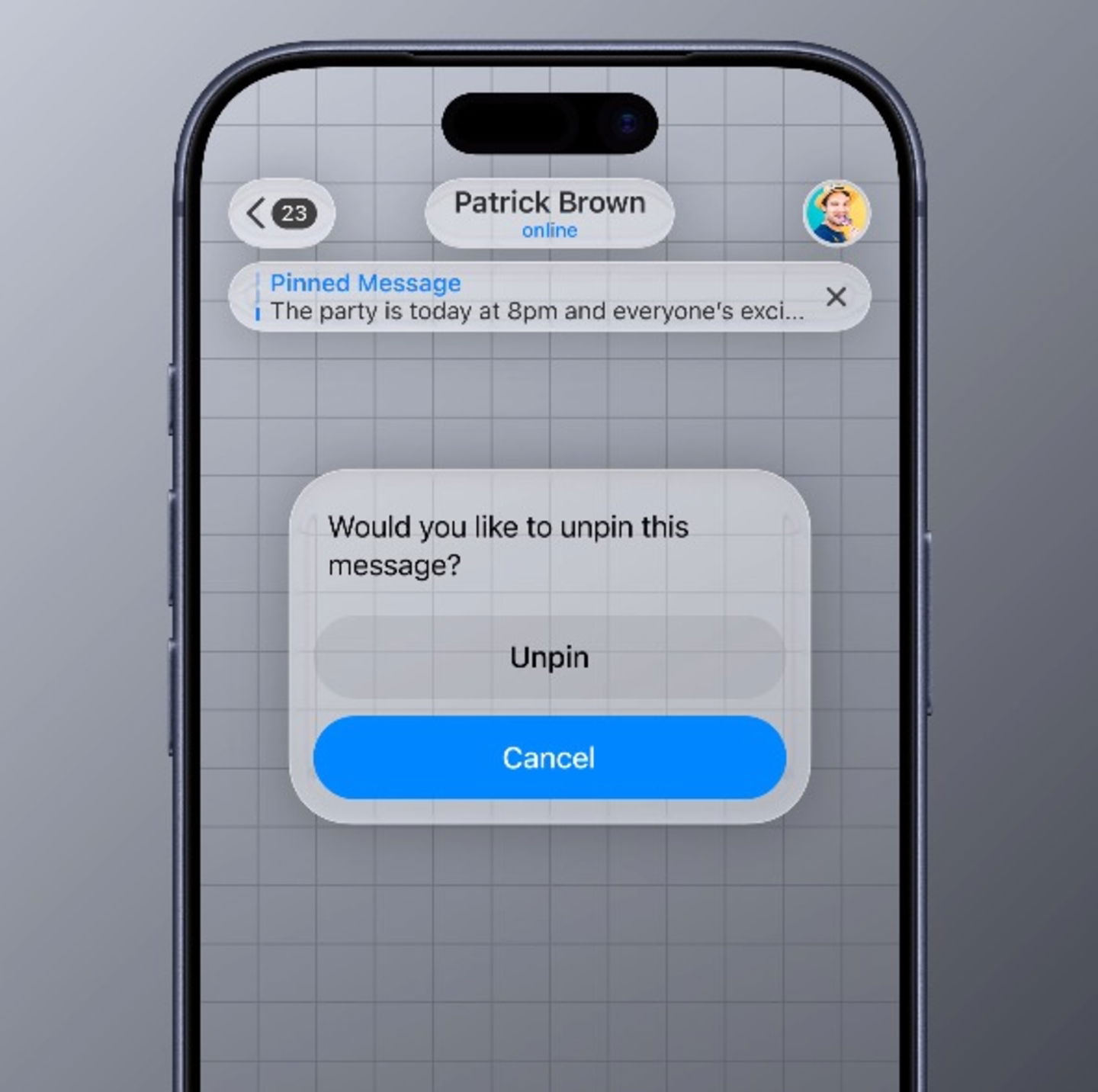 Telegram con Liquid Glass