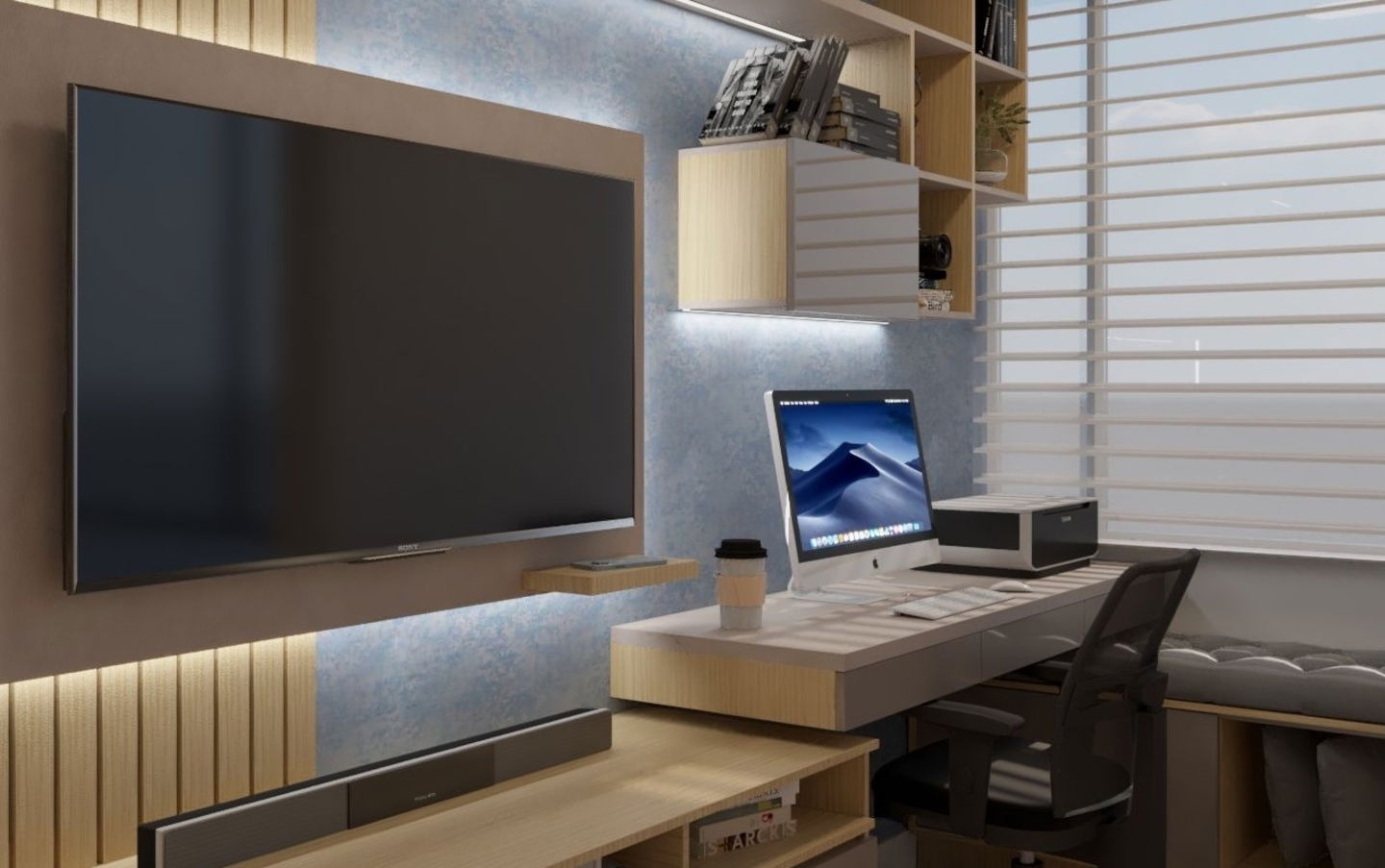 TV junto a una laptop